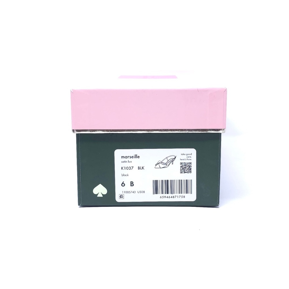 Kate Spade Marseille Satin Bow Slingback Dress Pumps Size 6B Black - Picture 11 of 11